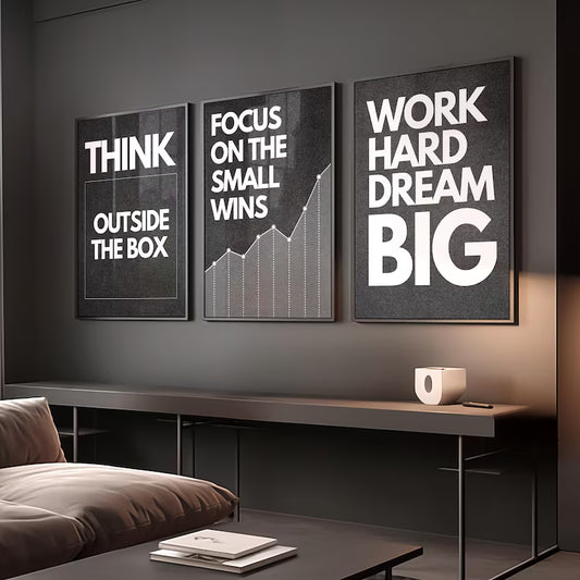 Modern Motivational Quote Wall Art (3 Piece Set)