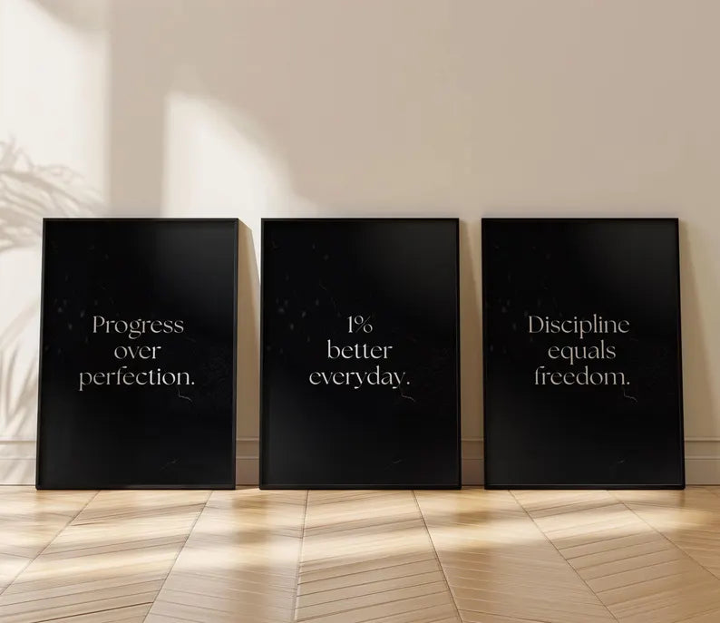Modern Motivational Quote Wall Art (3 Piece Set)