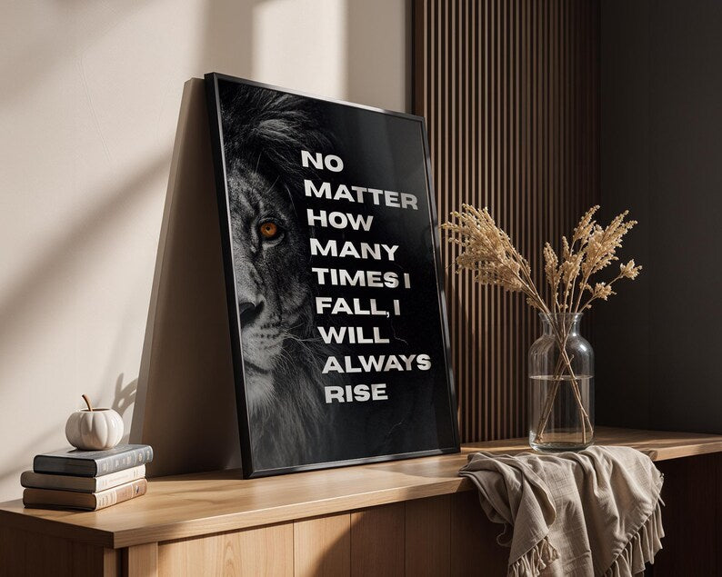 Motivational Lion Photo Art