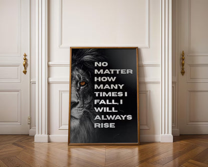 Motivational Lion Photo Art