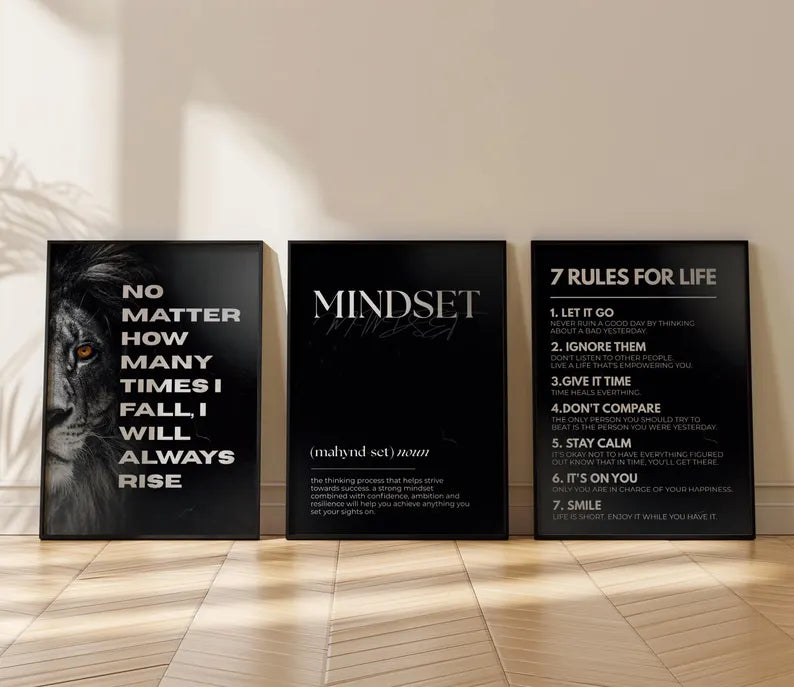 Set of 3 Mixed Motivational Wall Art