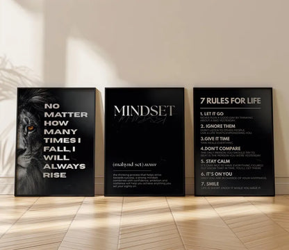 Set of 3 Mixed Motivational Wall Art