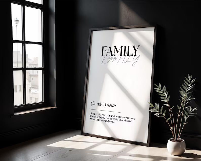 Set of 3 Faith, Family & Heart Wall Art Prints