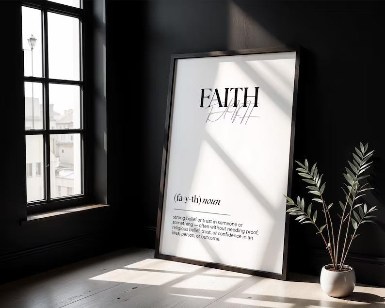 Set of 3 Faith, Family & Heart Wall Art Prints