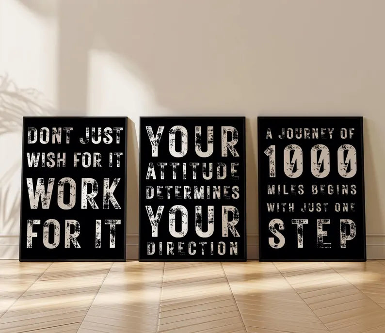 Set of 3 Motivational Wall Art