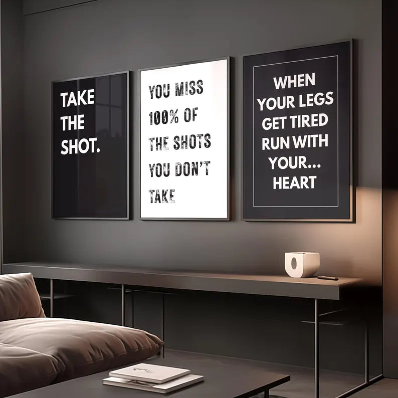 Set of 3 Mixed Motivational Wall Art