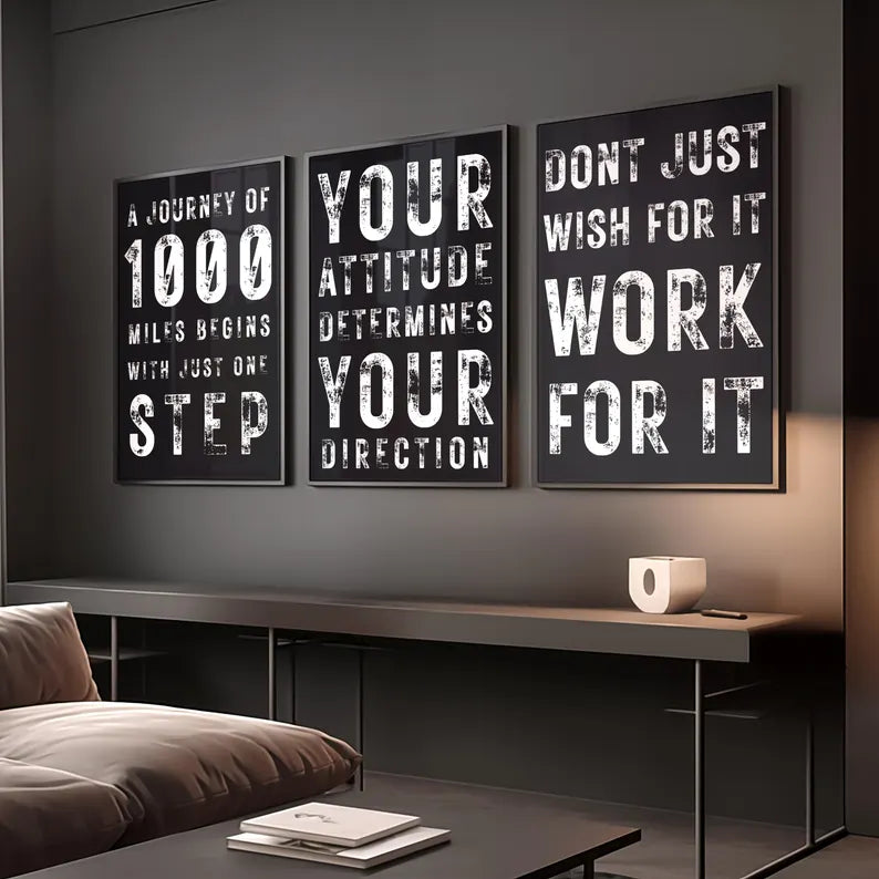 Set of 3 Motivational Wall Art