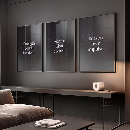 Set Of 3 Stoic Quotes Wall Art Prints