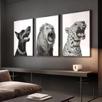 Lion, Leopard & Doberman Set Of 3
