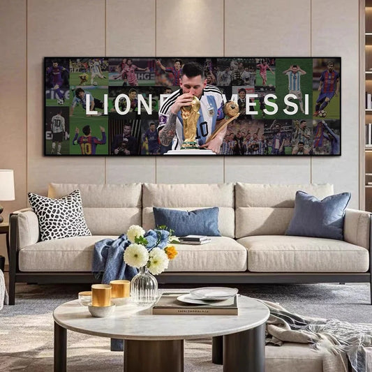 Lionel Messi Kissing the World Cup trophy