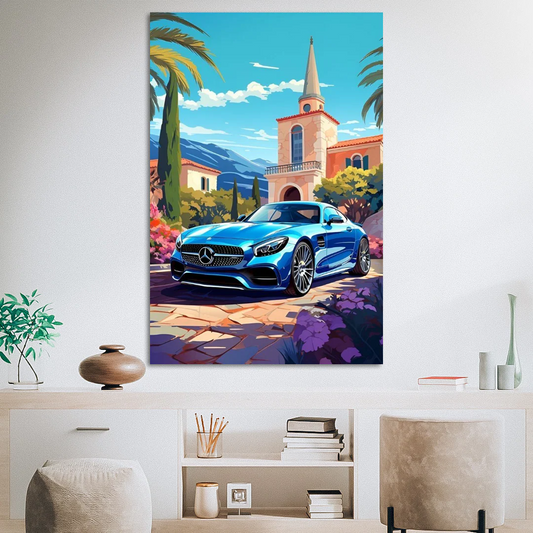 Blue Mercedes-Benz  in Italy