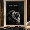 Mindset Is Everything – Majestic Lion Motivational Wall Art