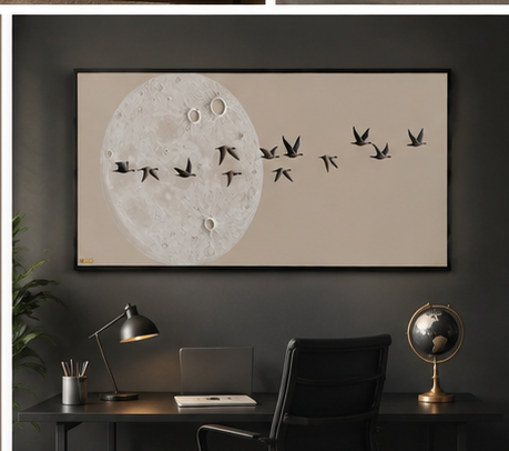 Celestial Flight – 3D Moon Wall Art