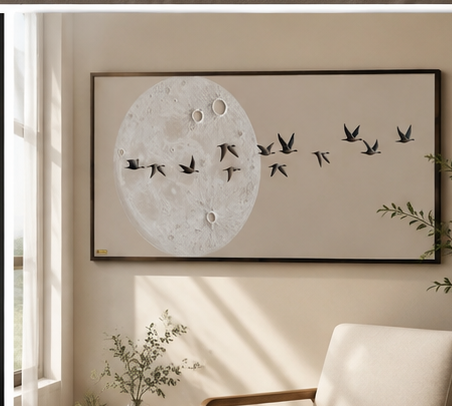 Celestial Flight – 3D Moon Wall Art