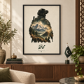 Muhafiz wall art square living room mockup with full frame visible