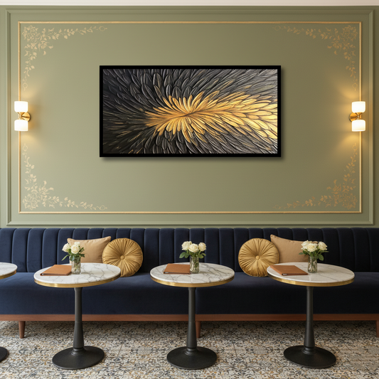 Gold Feather Canvas Wall Art Decor