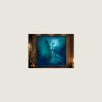 Raqs-e-Rooh blue Sufi wall art square room mockup 3