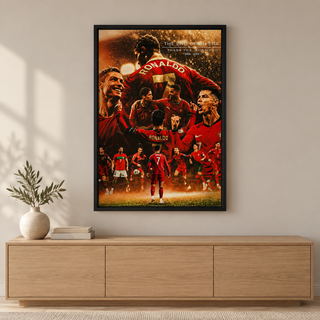 Cristiano Ronaldo Legend — square room mockup 2, full frame visible