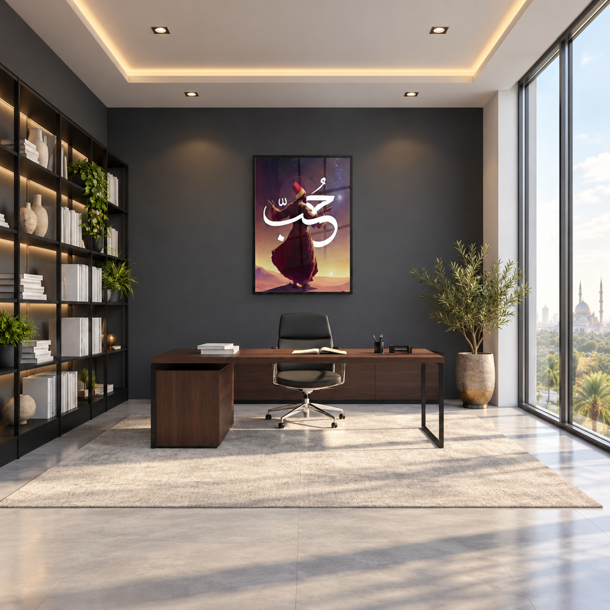 Sufi in Divine Ecstasy — square contemporary office mockup, full frame visible