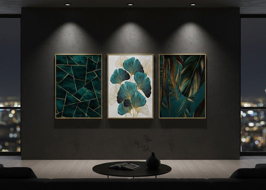Green Abstract (3panel) | Wall Art
