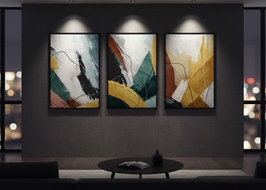Abstract Yellow Modular (3panel) | Wall Art