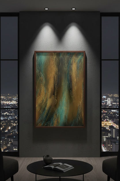 Elegant Abstract Brown Canvas Painting Wall Art