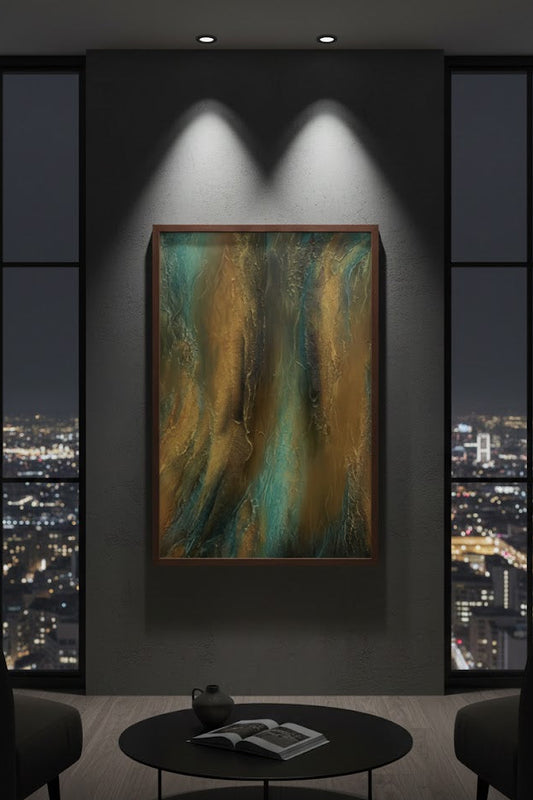 Elegant Abstract Brown Canvas Painting Wall Art