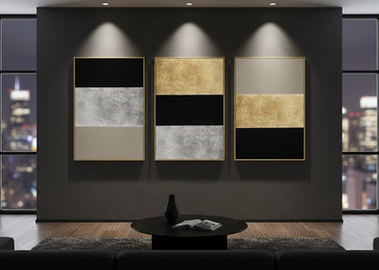 Stripe Abstract wall art 3 panel