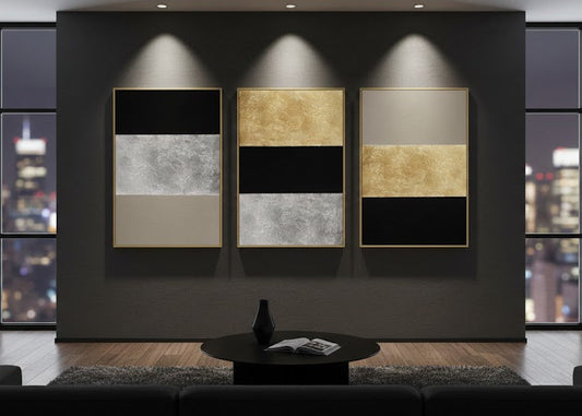 Stripe Abstract wall art 3 panel