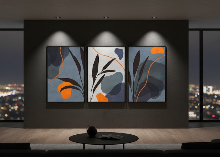 Black and Orange (3panel) | Wall Art