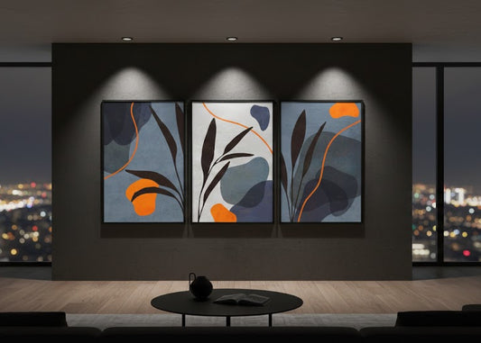 Black and Orange (3panel) | Wall Art