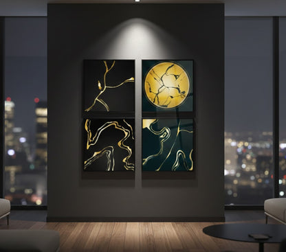 Realistic kintsugi (4Panel) Wall Art