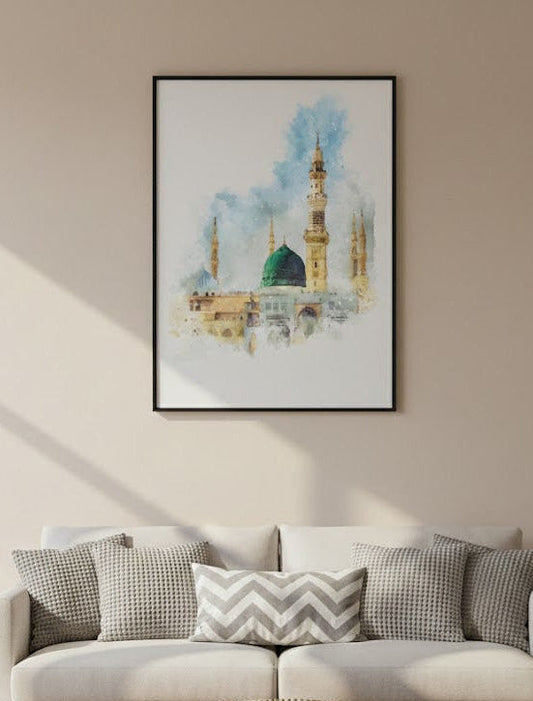 Al-masjid An-nabawi Painting style  | Wall Art