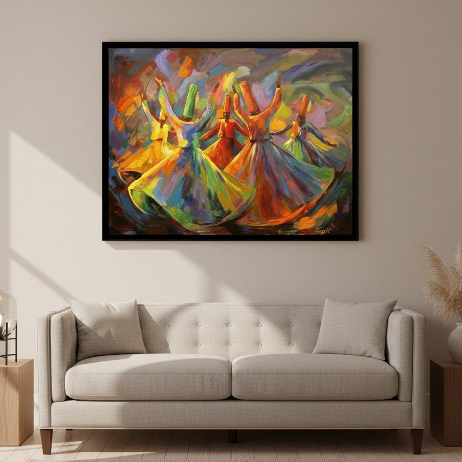SUFIS WHIRLING WALL ART – SUFISIM WALL ART- Hand Painting