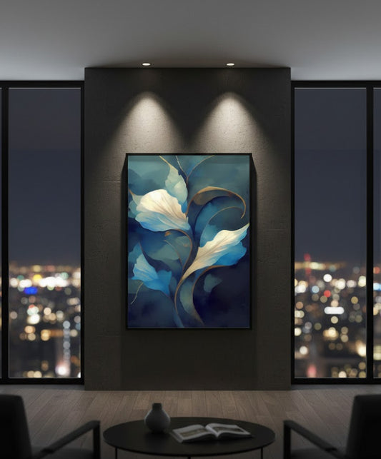Blue flower abstract Canvas | Wall Art