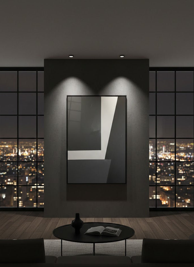 Sophisticated Abstract Black and White Canvas Wall Art