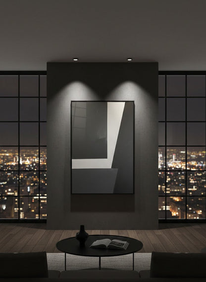 Sophisticated Abstract Black and White Canvas Wall Art