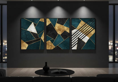 Nordic Abstract 3 Panel Modern Wall Art Canvas