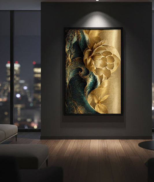 Luxury Golden Flower | Wall Art