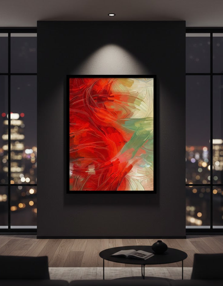 Red Minimal Abstract Canvas Frames | Wall Art