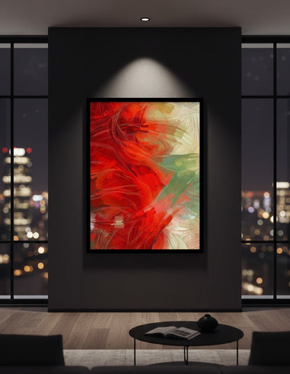 Red Minimal Abstract Canvas Frames | Wall Art