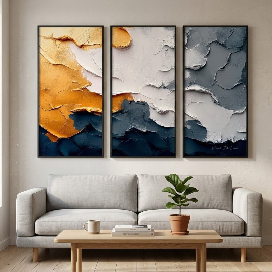 Abstract Captivating Brushstrokes - 3 Parts