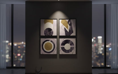 Nordic Luxury Geometric (4Panel) Wall Art