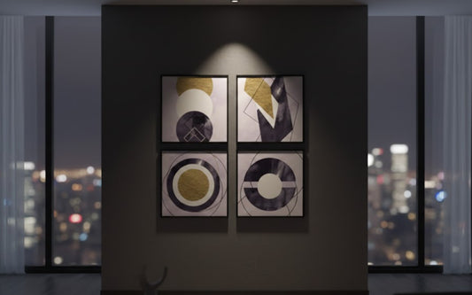 Nordic Luxury Geometric (4Panel) Wall Art