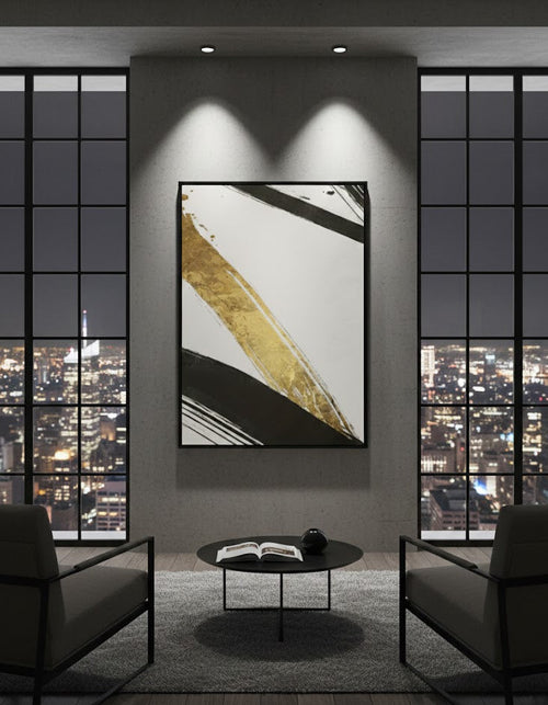 Black And Gold Harsh Slashing Abstract | Wall Art