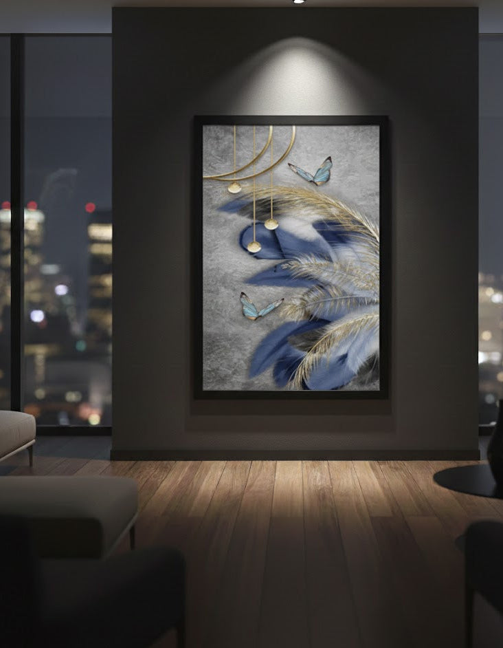 Modern Nordic Art Feather Canvas | Wall Art