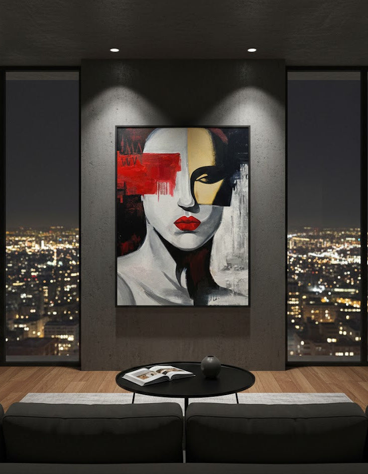 Grey And Black Women Canvas Frames Wall Art