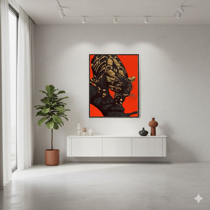 The Golden Predator Single Wall art