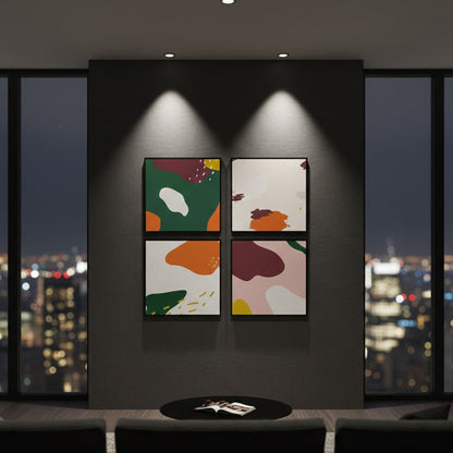 Abstract Colorful Memphis Design (4Panel) Wall Art
