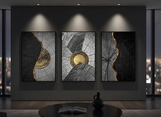 Black Abstract (3panel) | Wall Art